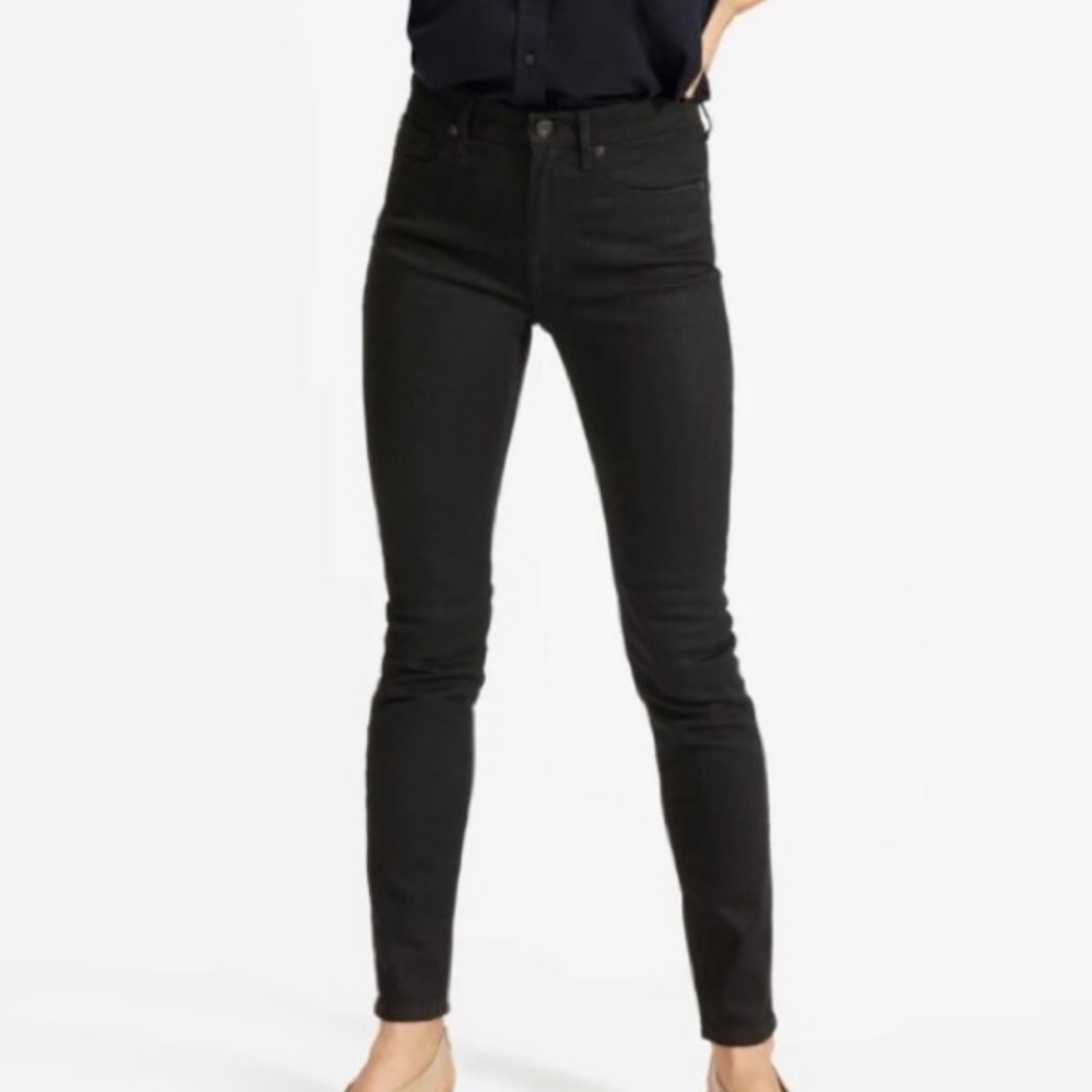 EUC Everlane Mid-Rise Black Ankle Skinny Jean sz 26